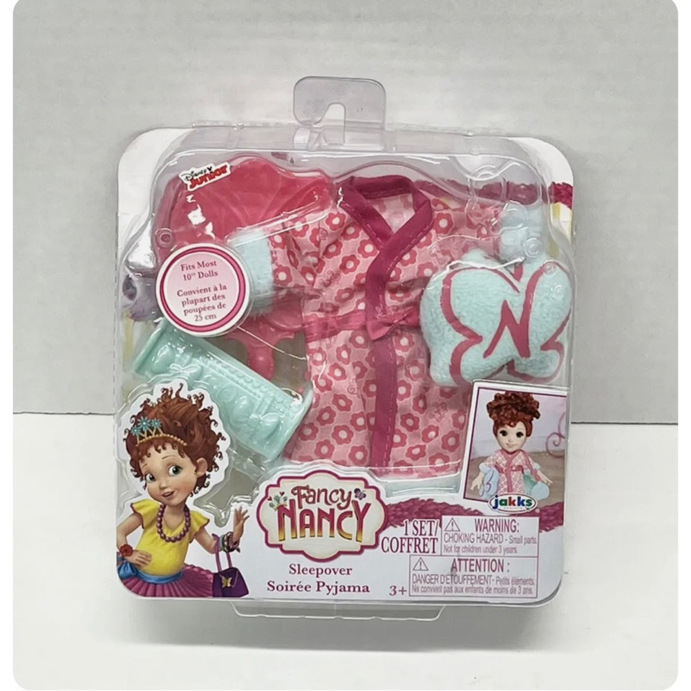 Fancy Nancy Disney Pink Flower Sleepover Soirée Pajama Set For 10” Doll Clothes